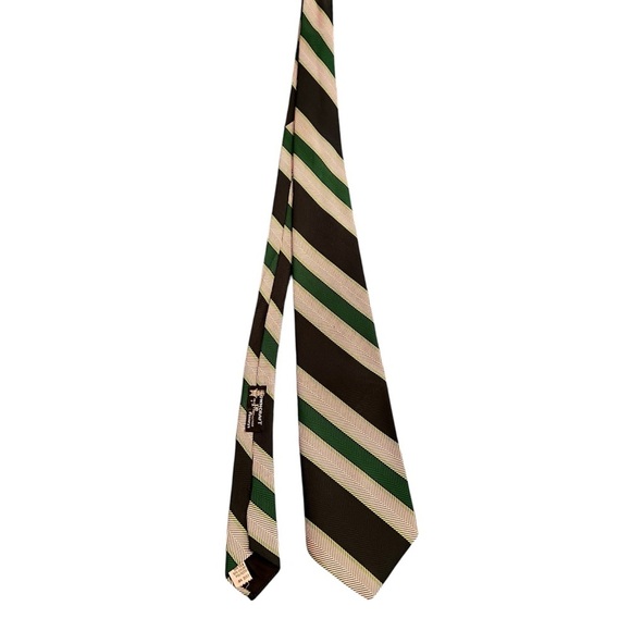 Source Unknown Other - Vintage Striped Green and Black Men's Tie